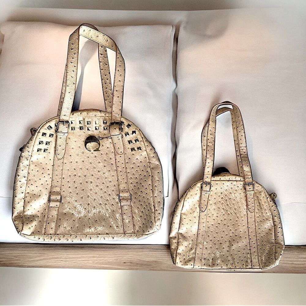 Chocolate Bags l Tan Leather Purse l Buckle Design l Studded Accent l EUC